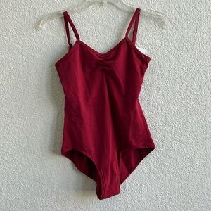 Red Dance Leotard w/ cinching at breast area and lower back